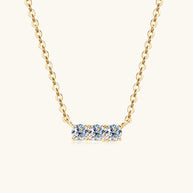 WW | 925 Sterling Silber Eingelassene Moissanit Bar Halskette