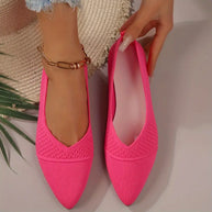 WW | Atmungsaktive, Strick, Flache Slipper mit Weicher Sohle