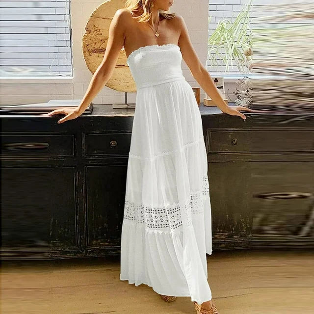 WW | Sommerliches Off-Shoulder Kleid mit Spitzenverarbeitung