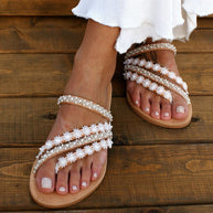 WW | Boho Strand Strass Flip Flops