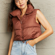 WW | Zip-Up Drawstring Puffer Weste