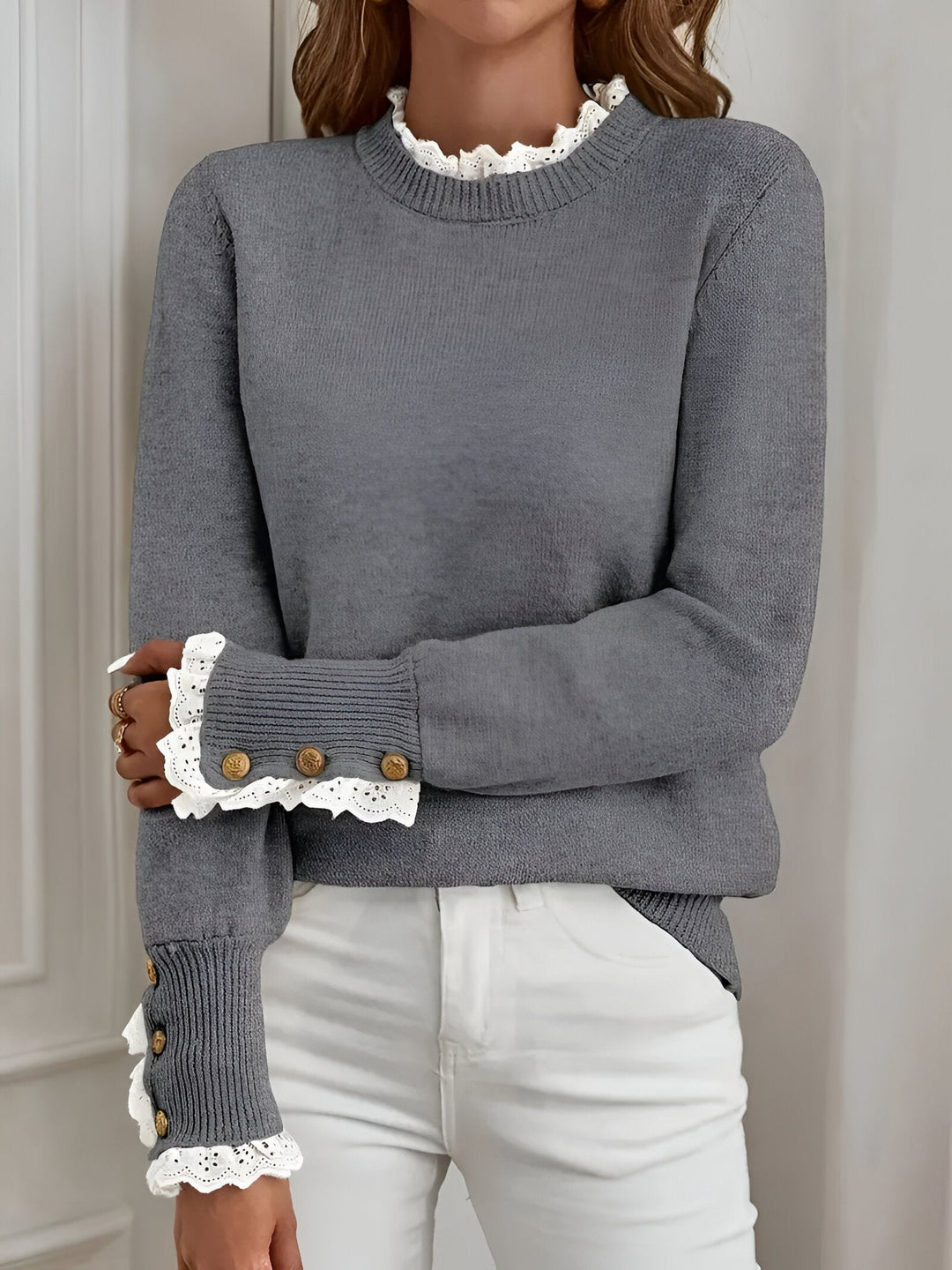 W&W Mode | Bequemer & Eleganter Pullover mit Knopfverschluss