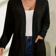 WW | Stilvolle Strickjacke mit Offener Front & Taschen