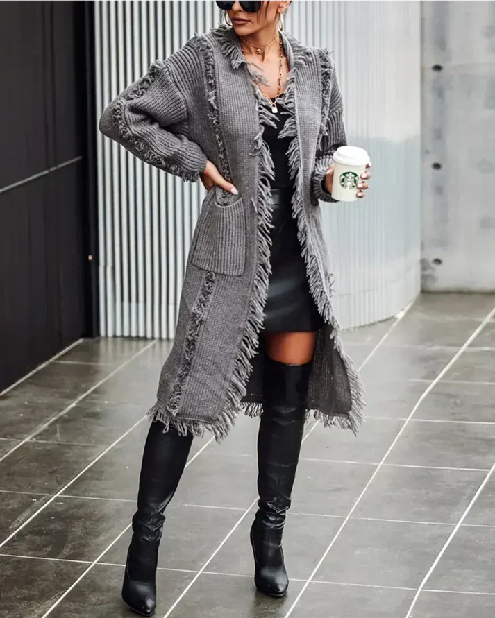 W&W Mode | Kuschelige Strickjacke Mit Kordeln