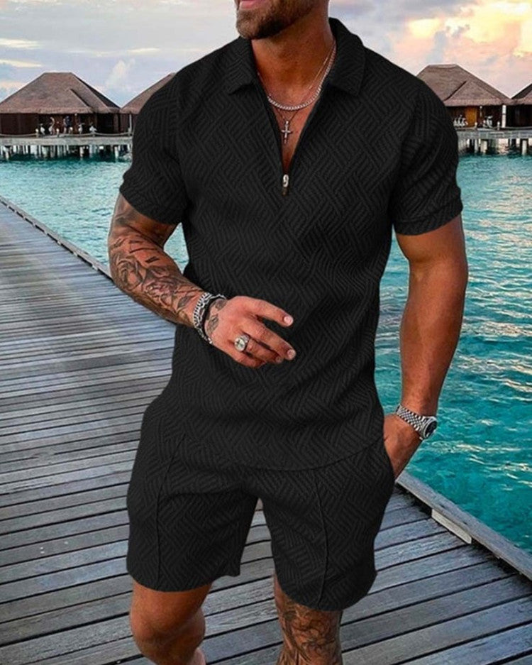 WW | Herren Sommer Kurzarm Shorts Freizeitanzug