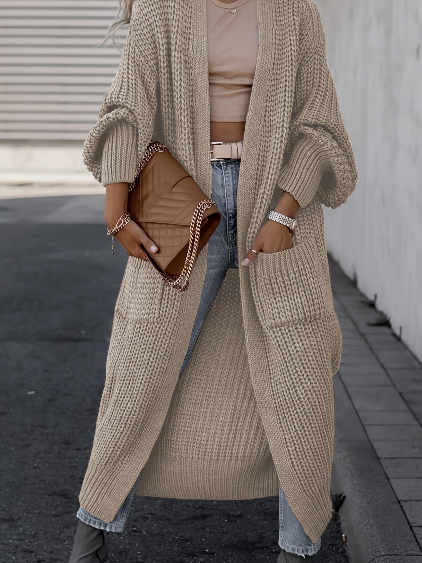 WW Strickcardigan Aus Wolle Mit Taschen Für Damen | Perfekt Für Den Alltag