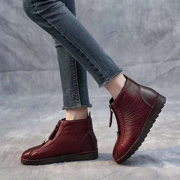 beliebte, rutschfeste Lederstiefeletten