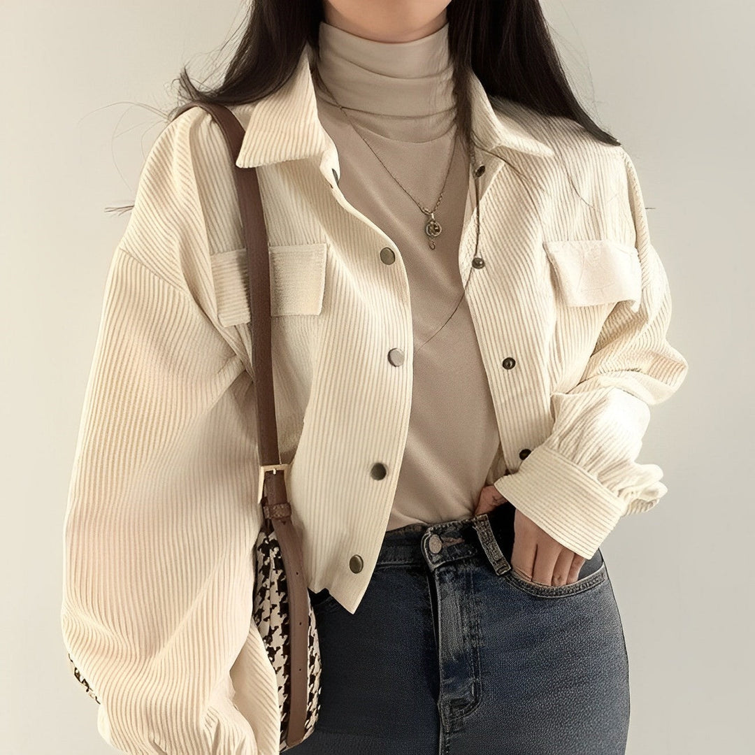 W&W Mode | Damenjacke Aus Cord Mit Kurzem Revers