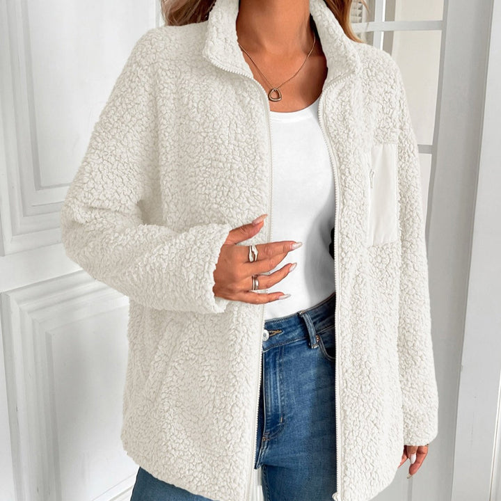 W&W Mode | Lässige Winter Zip-Up Fuzzy Jacke für Damen