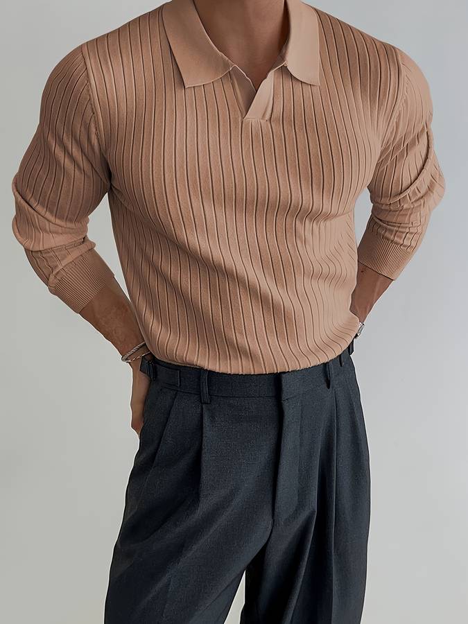 W&W Mode - Lässiger Herrenpullover mit V-Ausschnitt