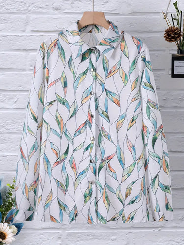 WW | Stilvolle Bluse mit Aufgedruckten Knöpfen