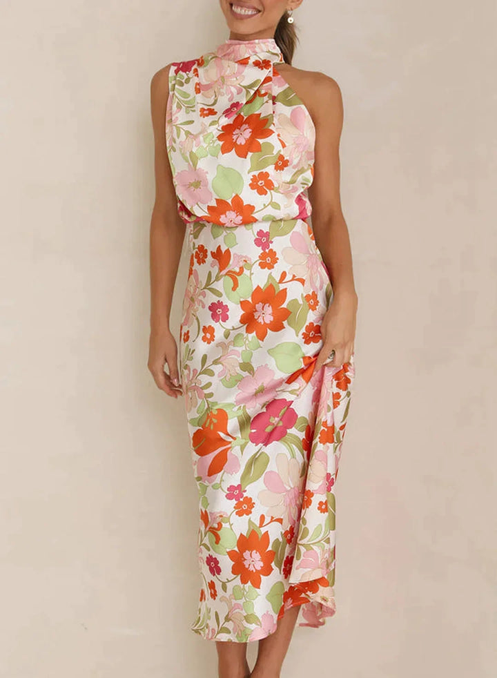 W&W Mode - Blumiges Maxikleid mit Neckholder