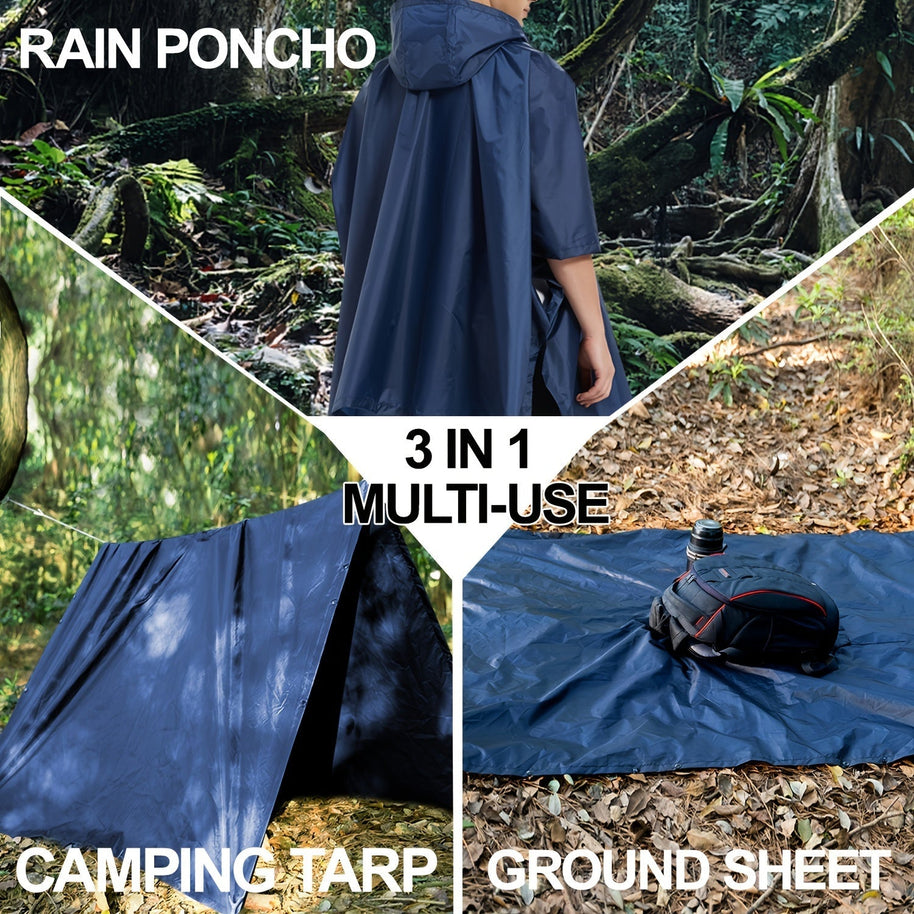 WW | Wasserdichter Faltbarer Regenponcho Mit Kapuze