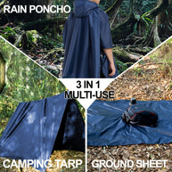 WW | Wasserdichter Faltbarer Regenponcho Mit Kapuze