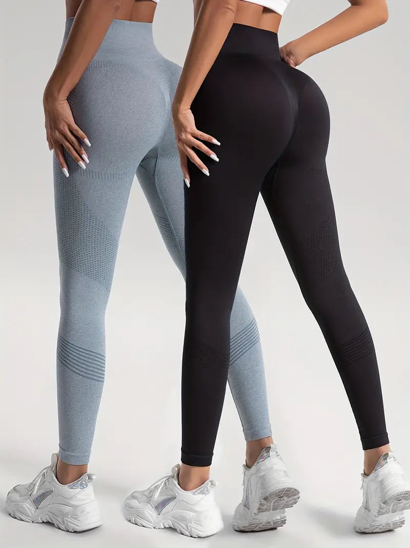 WW | 2 Stk. Sport Leggings für Yoga und Fitness Einfarbige Farbe mit Hohem Stretch.