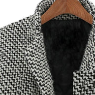 WW | Wintermantel schwarz-weiß - elegantes Design mit Pied-de-Poule-Muster