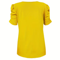 WW | Elegantes Geripptes V-ausschnitt T-shirt Für Damen