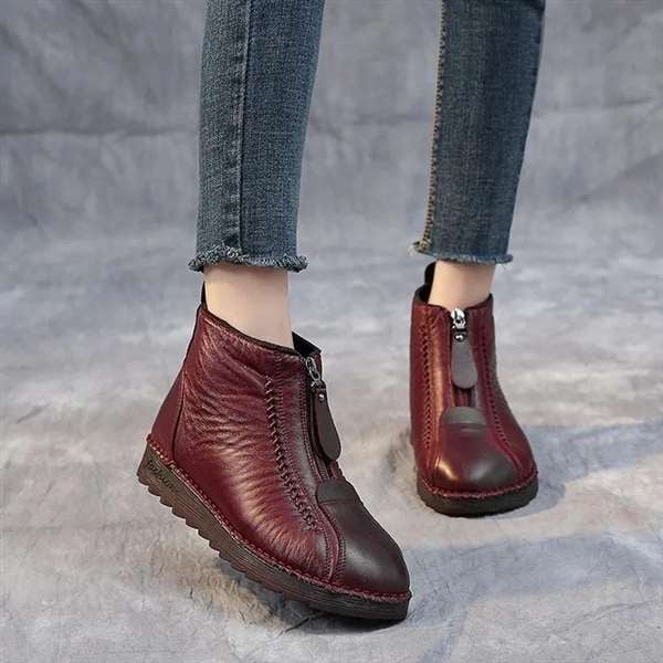 beliebte, rutschfeste Lederstiefeletten