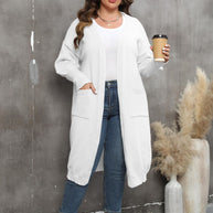 WW | Plus Size Langarm Taschen Cardigan