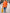 WW | Oversize Orangefarbener V Ausschnitt Pullover