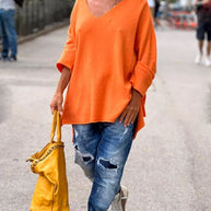 WW | Oversized Pullover für Damen Orange