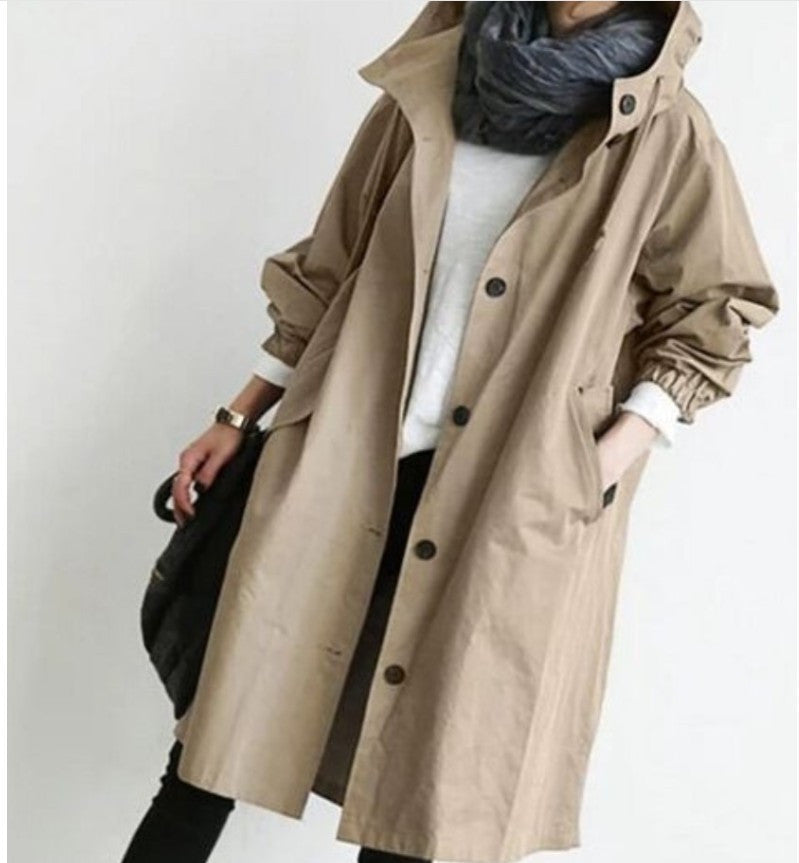 WW | Mid Length Damen Windbreaker Mit Langen Ärmeln