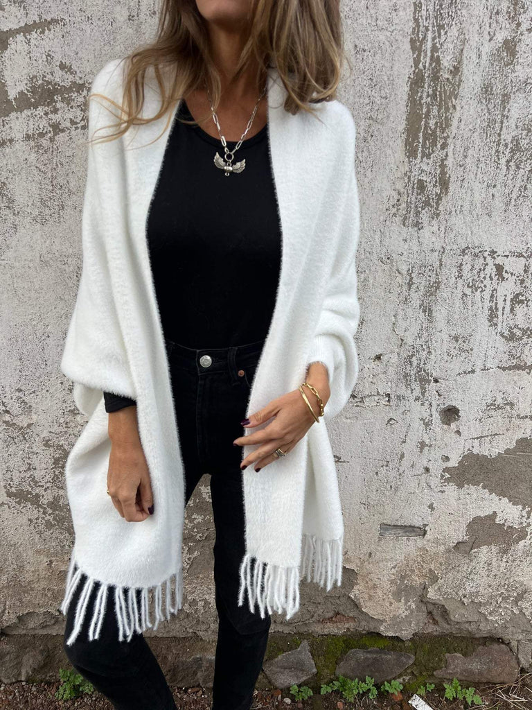 WW | Strickjacke mit Fransen für Frauen