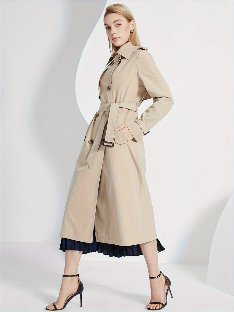 WOLFF Langarm-Trenchcoat Mit Einfarbigem Gürtel-Design Für Damen | Für Den Alltag