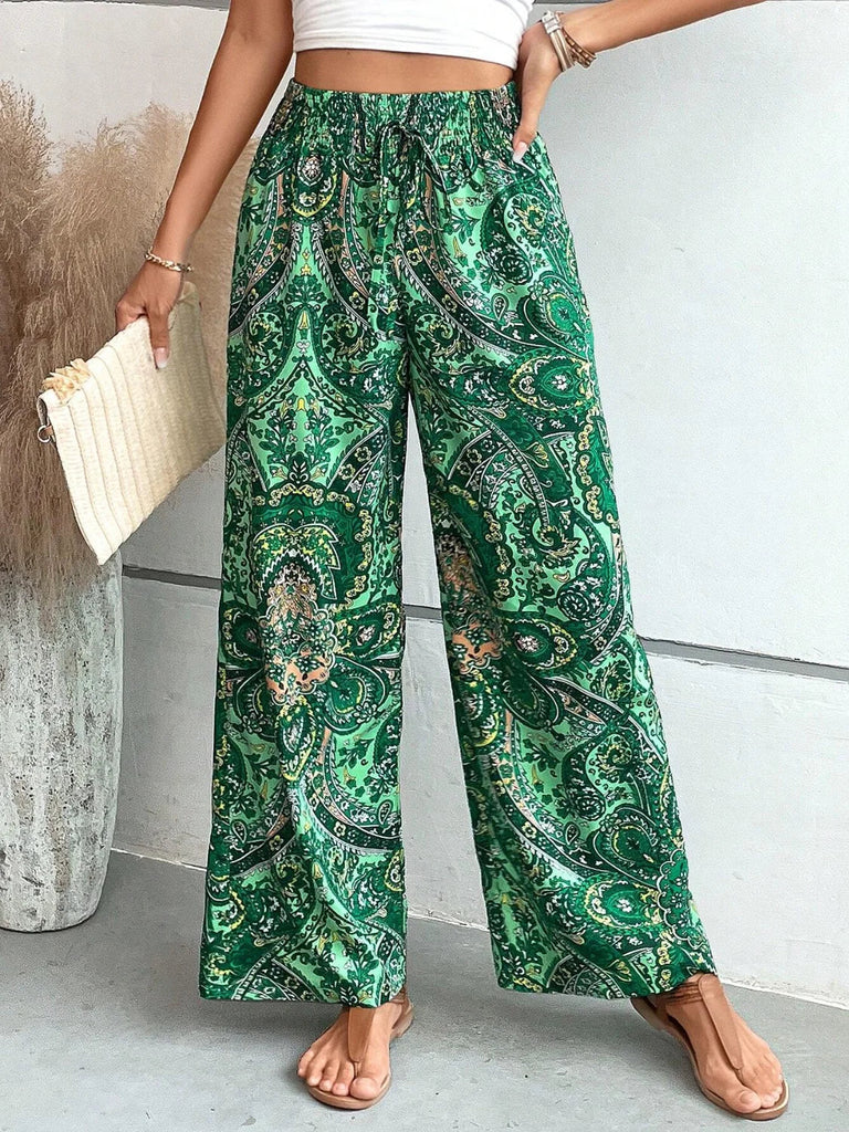 WW | Elegante Bedruckte Weite Hosen