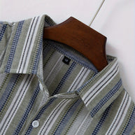 WW | Gestreiftes Baumwoll Leinen Herrenhemd für entspannte Looks