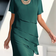 WW | Stilvolles Mid-Waist-Kleid mit Splicing-Detail