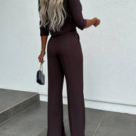 WW | Set mit Jacke und hoch taillierter gerader Hose für Damen | Stilvolles und komfortables Outfit