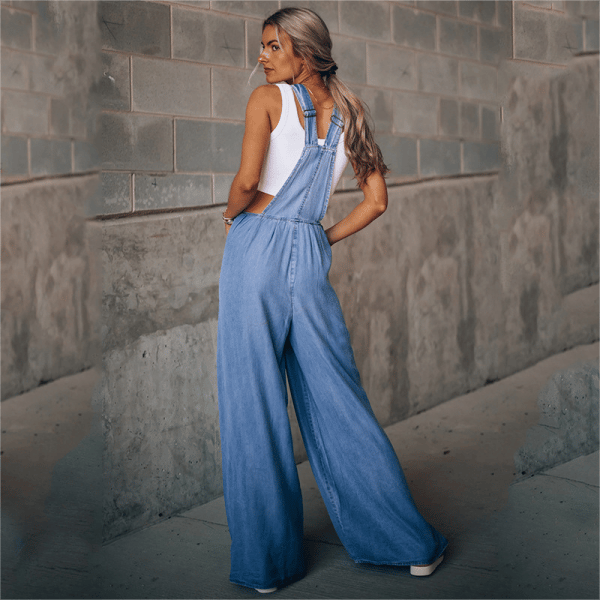 WW | Damen Denim-Overalls mit weitem Bein Design