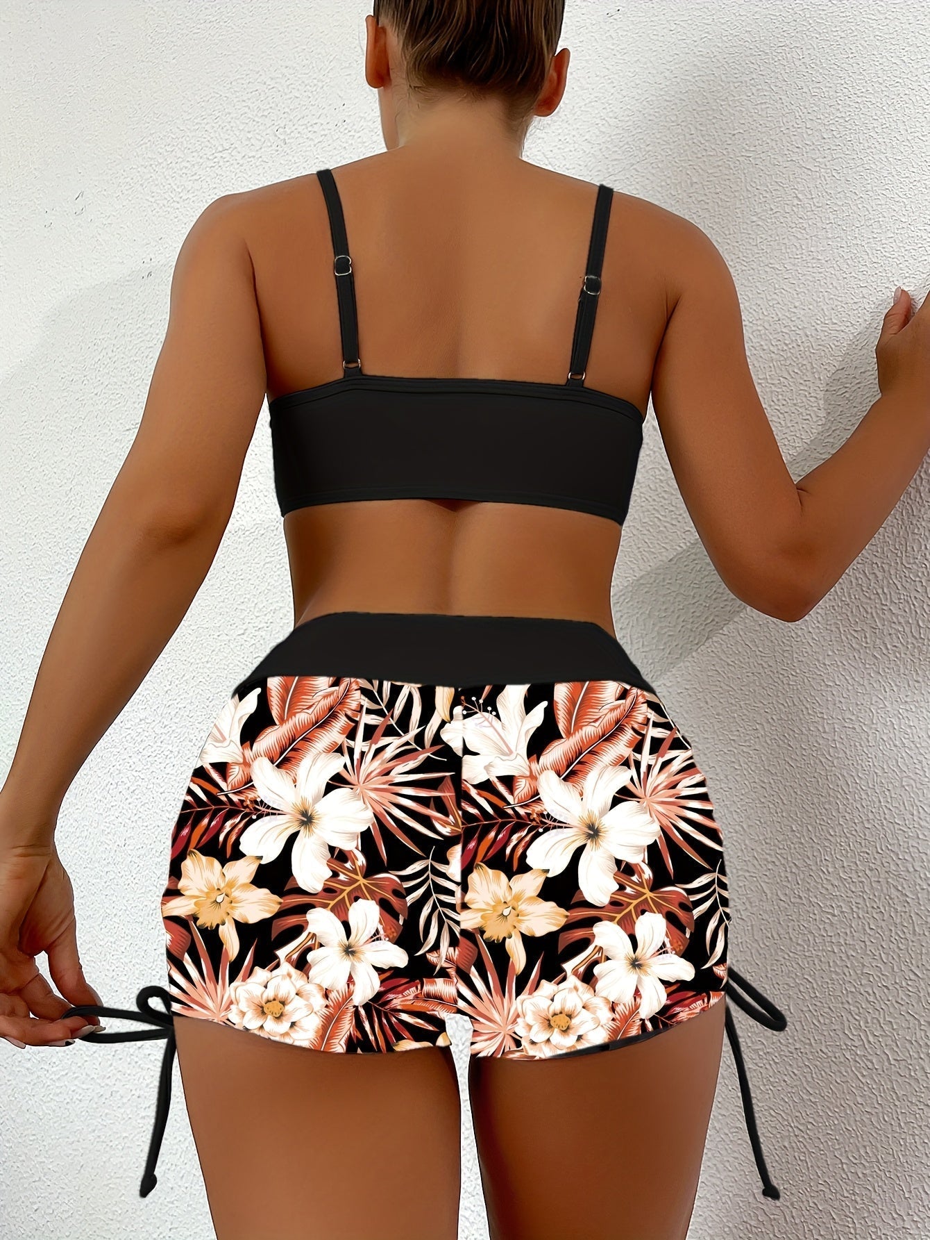 WW | Bikini Satz Mit Hoher Taille Und Kordelzug Für Damen