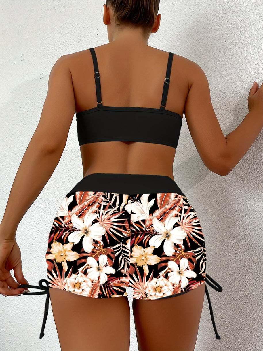 WW | Bikini Satz Mit Hoher Taille Und Kordelzug Für Damen