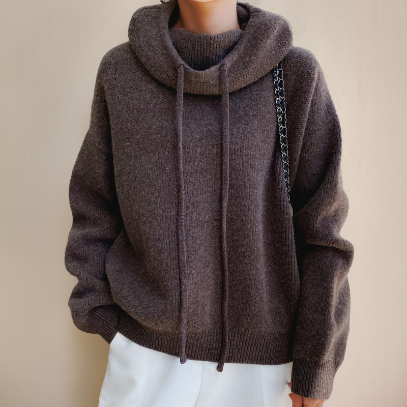 W&W Mode | Hoodie - oversized Damenpullover mit Stehkragen