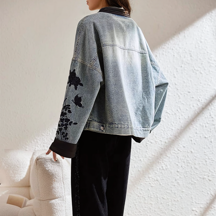 W&W Mode | Vintage-Blumen-Jeansjacke
