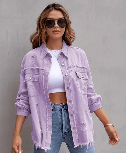 W&W Mode - Trendy Frühlingsjacke Aus Entworfenem Denim