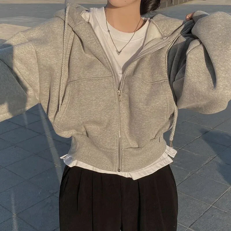 WW | Damen Kurze Strickjacke Mit Kapuze