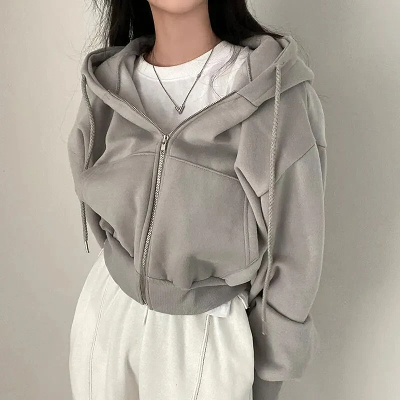 WW | Damen Kurze Strickjacke Mit Kapuze