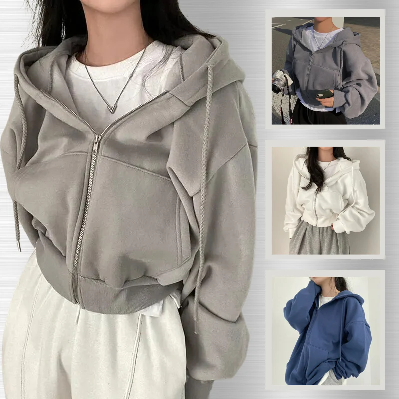 WW | Damen Kurze Strickjacke Mit Kapuze