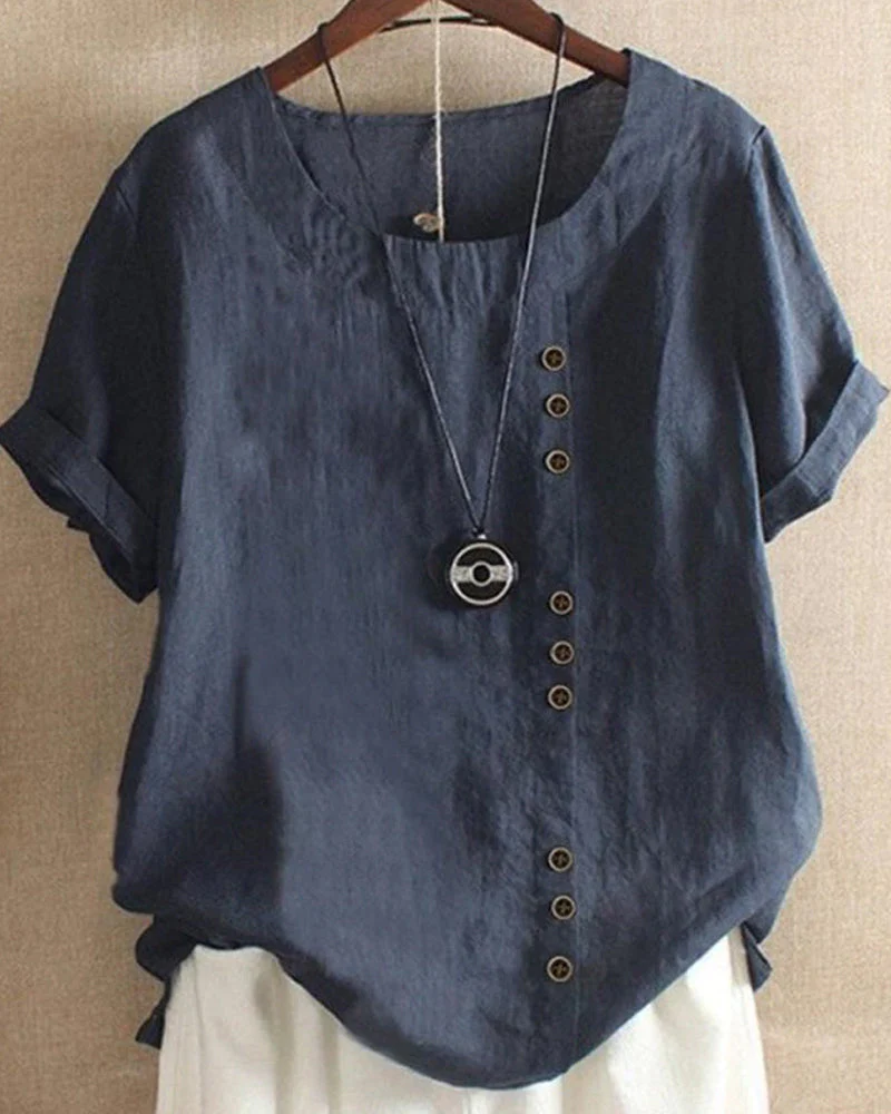 WW | Damen Stilvolle Kurzarm Bluse Elegant