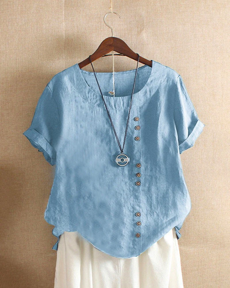 WW | Damen Stilvolle Kurzarm Bluse Elegant