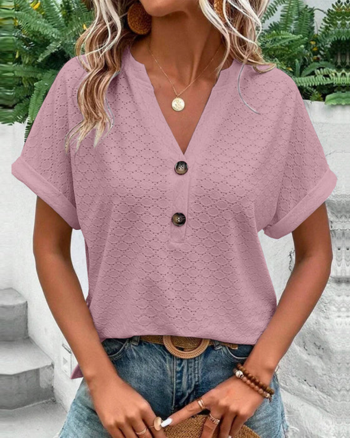W&W Mode | Damen Elegante Bluse Mit Kurzarm