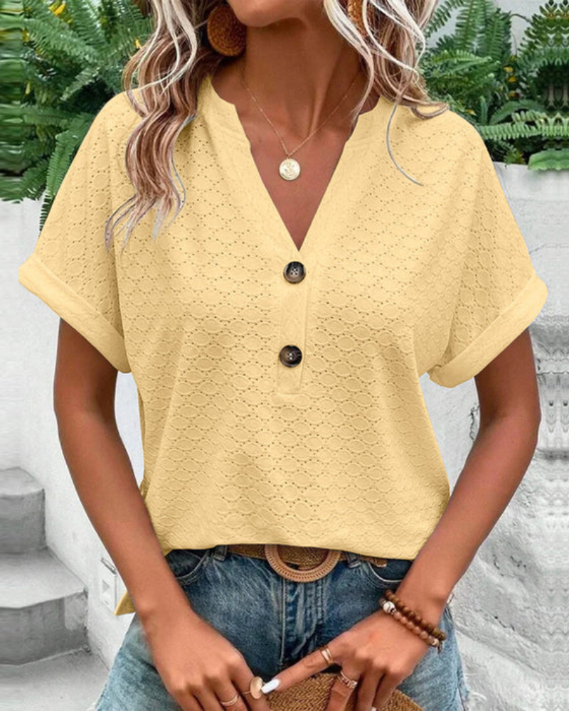 W&W Mode | Damen Elegante Bluse Mit Kurzarm