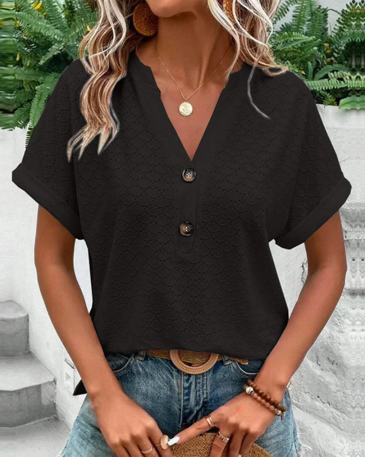 W&W Mode | Damen Elegante Bluse Mit Kurzarm