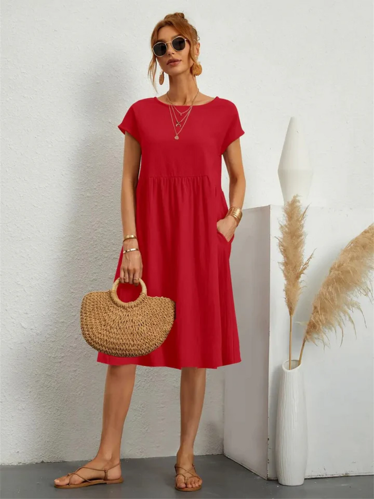WW | Damen Elegant Sommerkleid Knielang