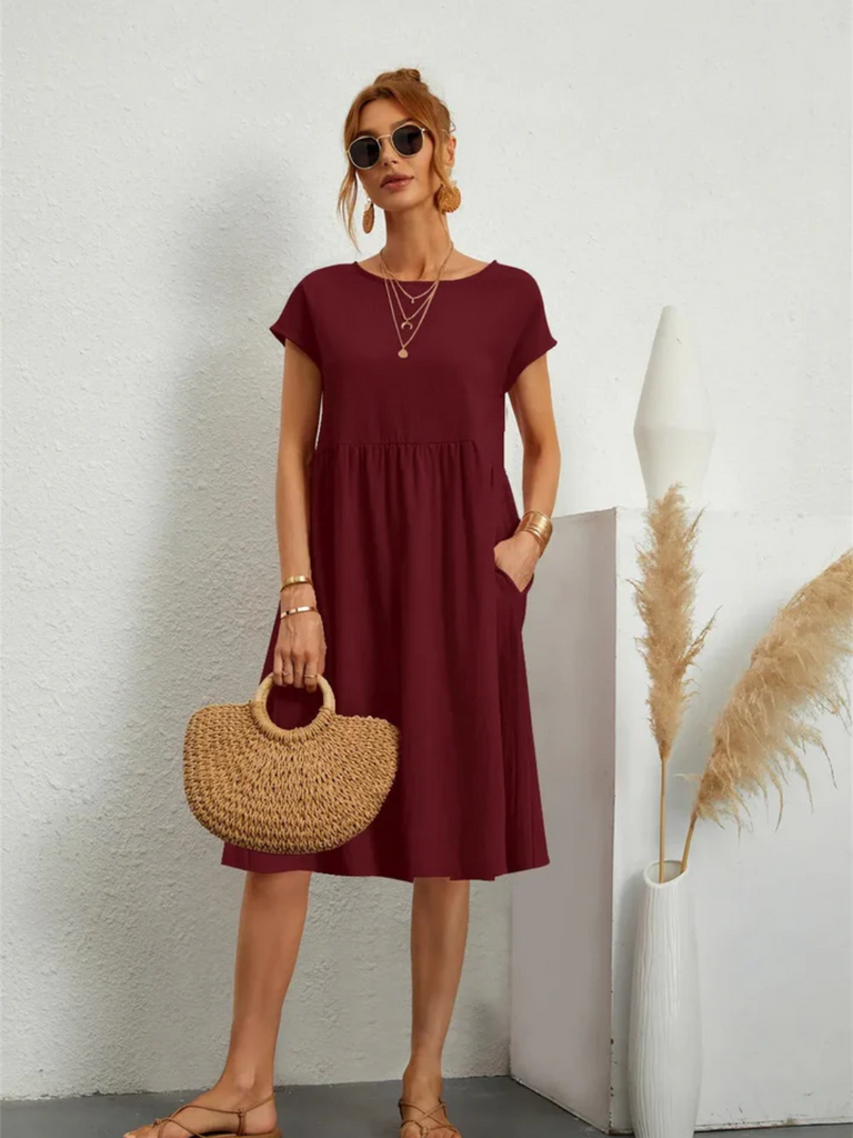 WW | Damen Elegant Sommerkleid Knielang