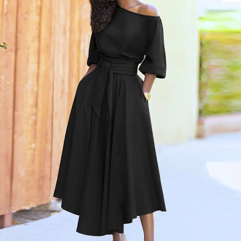 WW | Damen Lange Wickelkleid Midi