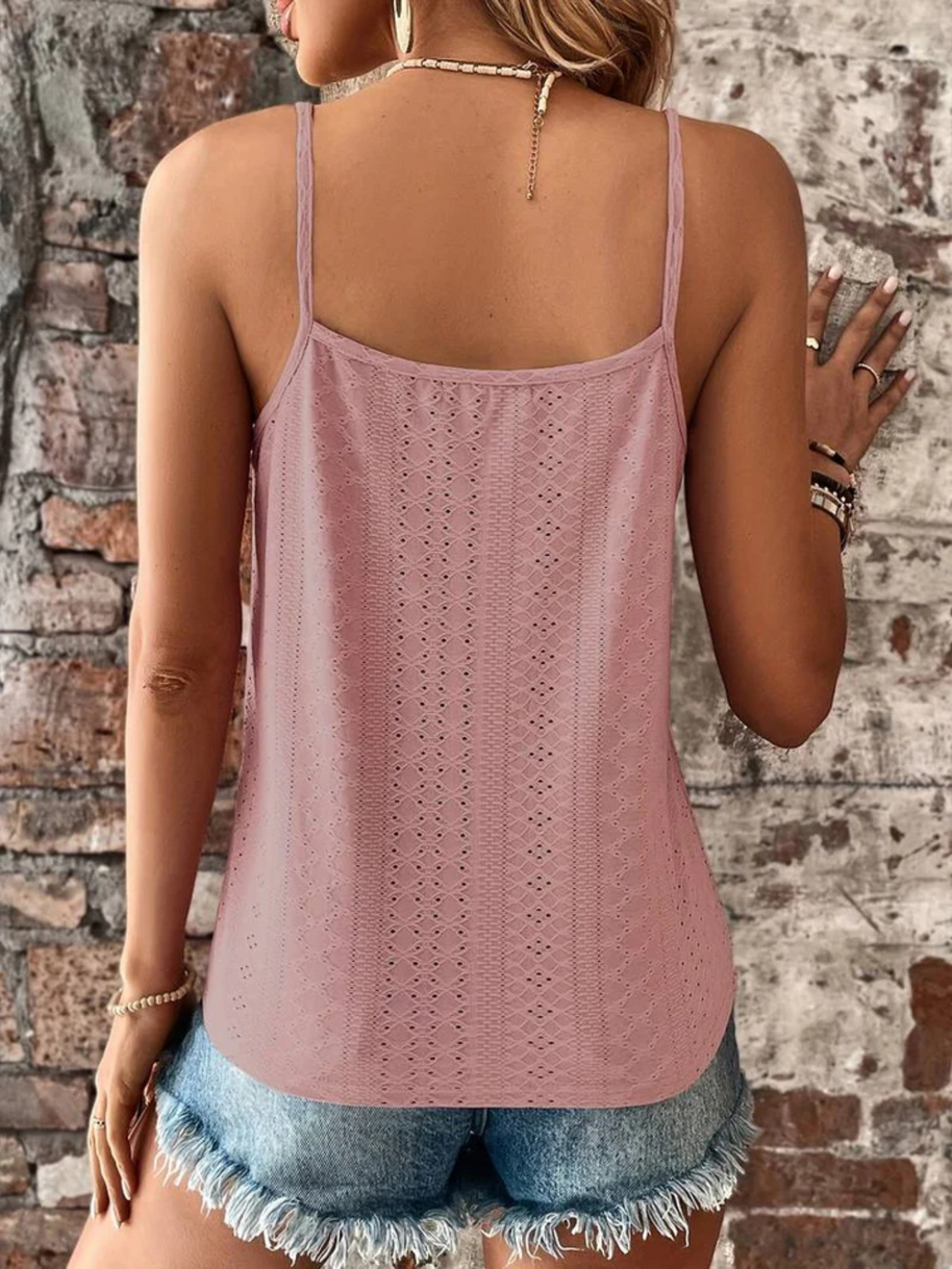 WW | Elegantes Ärmelloses Top mit Spitzenbesatz und Spaghetti Trägern